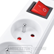 Solight hosszabbító kábel, 5 aljzat, fehér, kapcsoló, 3m Előnézet 