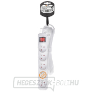 Solight hosszabbító kábel, 5 aljzat, fehér, kapcsoló, 3m Előnézet 