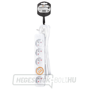 Solight hosszabbító kábel, 5 aljzat, fehér, 2m Előnézet 