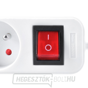 Solight hosszabbító kábel, 6 aljzat, fehér, kapcsoló, 1,5m Előnézet 