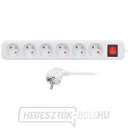 Solight hosszabbító kábel, 6 aljzat, fehér, kapcsoló, 3m Solight hosszabbító kábel, 6 aljzat, fehér, kapcsoló, 3m gallery main image