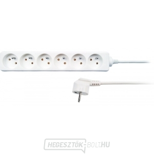 Solight hosszabbítókábel, 6 aljzat, fehér, 5m Solight hosszabbítókábel, 6 aljzat, fehér, 5m