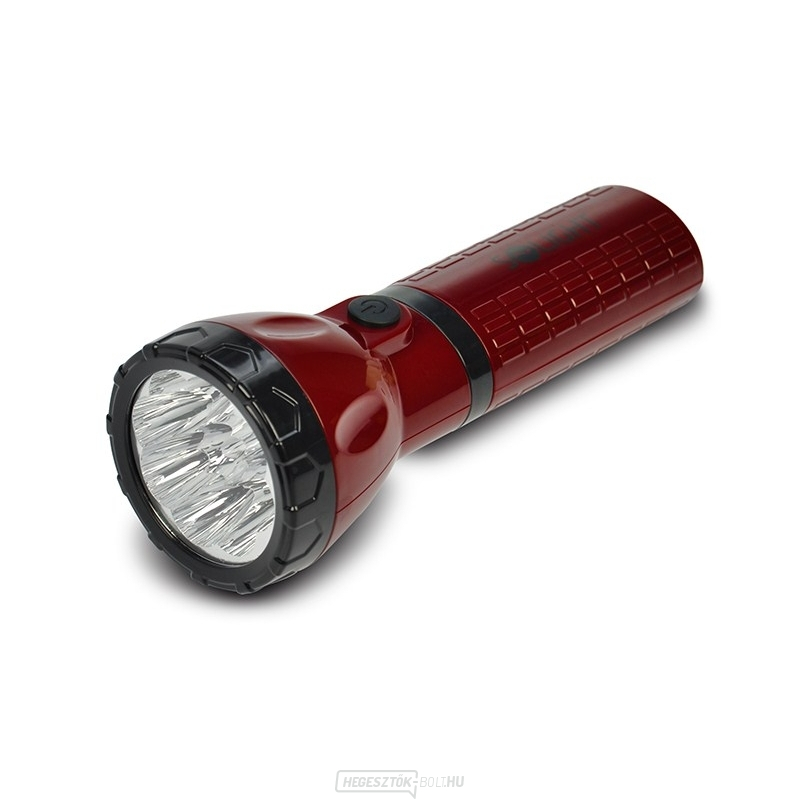 Solight újratölthető LED-es zseblámpa, dugaszolható, Pb 800mAh, 9x LED, piros-fekete