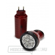 Solight újratölthető LED-es zseblámpa, dugaszolható, Pb 800mAh, 9x LED, piros-fekete Előnézet 