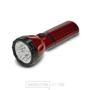 Solight újratölthető LED-es zseblámpa, dugaszolható, Pb 800mAh, 9x LED, piros-fekete