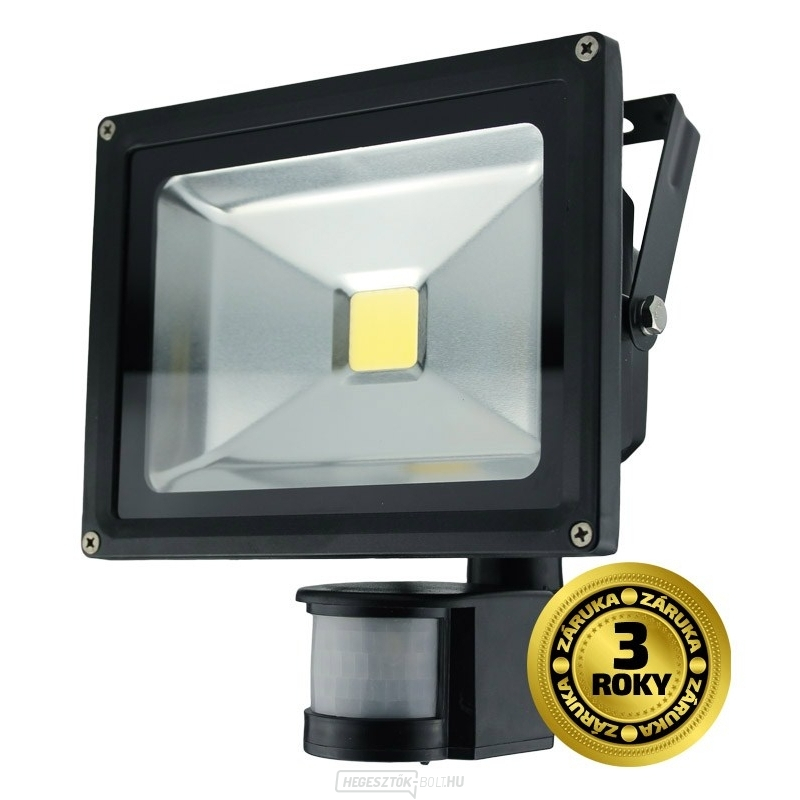 Solight LED kültéri reflektor, 20W, 1400lm, AC 230V, fekete, érzékelővel