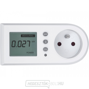 Villamosenergia-fogyasztásmérő - wattmérő, kW, kWh, CO2