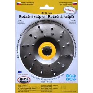 Forgó reszelő 125x22,2mm - extra vastag penge 6,0mm, A típus