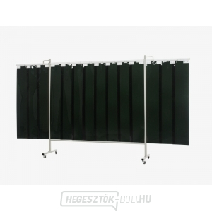 Védő hegesztő paravánok Omnium Triptych GREEN 9- lamellás 200x375 cm gallery main image