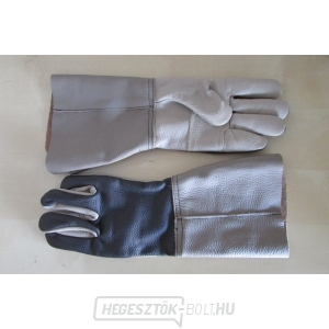 Hegesztőkesztyű ötujjas teljes bőrből készült, hosszú mandzsettás hegesztőkesztyű hosszú mandzsettával   Hegesztőkesztyű ötujjas teljes bőrből készült, hosszú mandzsettás hegesztőkesztyű hosszú mandzsettával   gallery main image