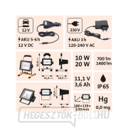 LED-es reflektor, újratölthető talppal, 700/1400lm, Li-ion náhled