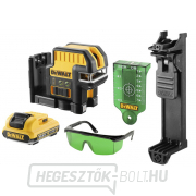 DCE0825D1G Vezeték nélküli kereszt- és ötpontos lézer, 10,8 V, 2,0 Ah, zöld sugár, 20-50 m, DeWALT tokkal gallery main image