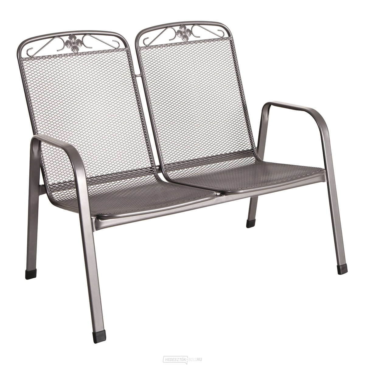 MWH Savoy halmozható dupla karosszék tahogánból, sötétszürke 75 x 107 x 93 cm