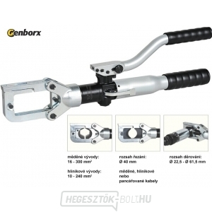 Genborx többcélú krimpelő, vágó és lyukasztó hidraulikus karos fogó Genborx többcélú krimpelő, vágó és lyukasztó hidraulikus karos fogó gallery main image