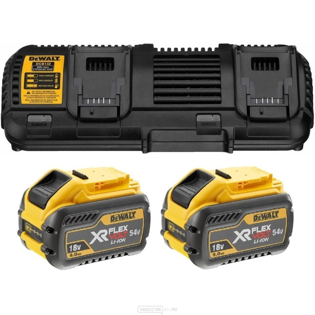 DCB132X2 - Dupla töltő 2x 18V 9.0 Ah DeWALT FLEXVOLT DeWALT FLEXVOLT