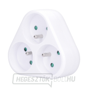 Solight aljzat, 3x 10A, háromszög, fehér Előnézet 