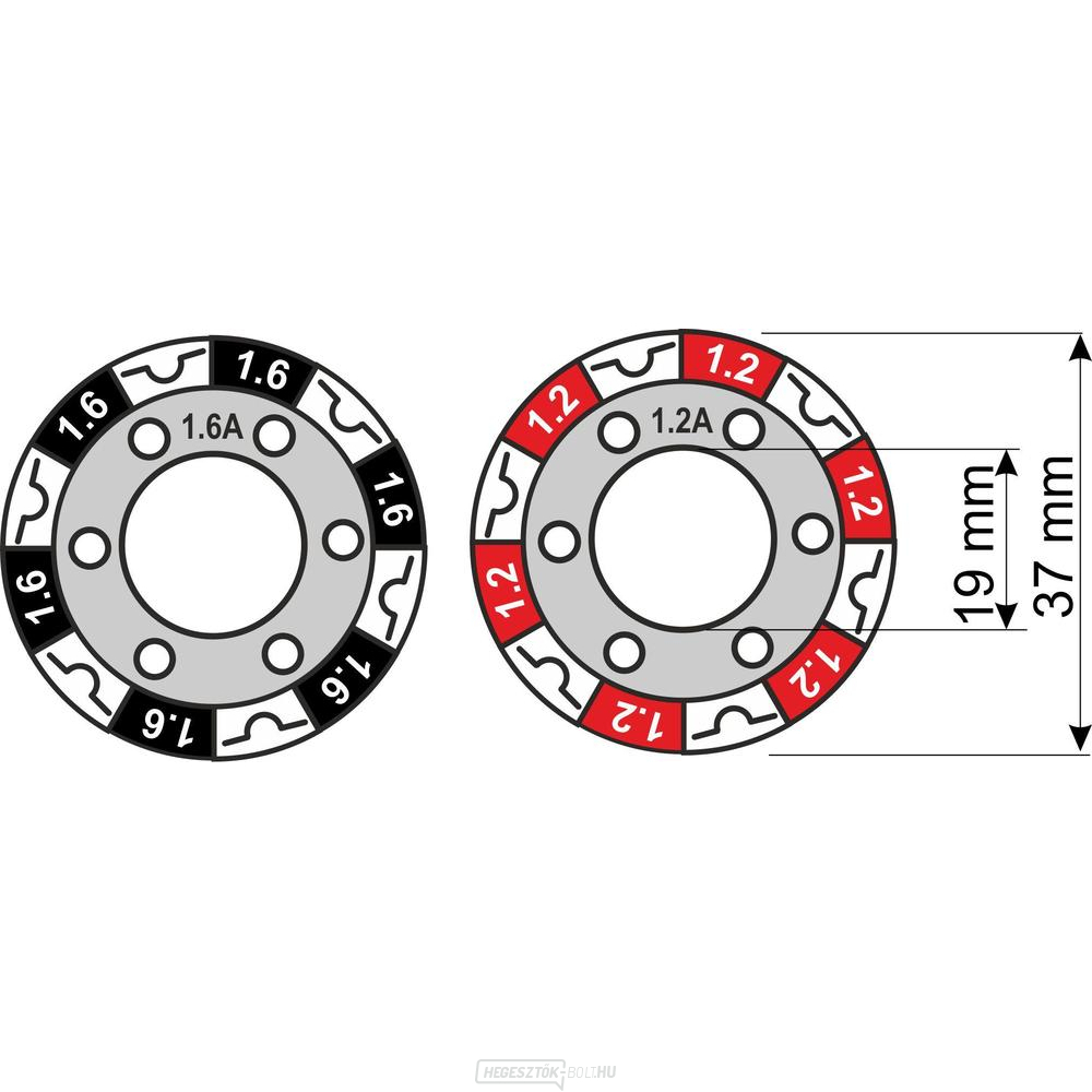 Csigakerék 1.2-1.6 19/37 AL - színes