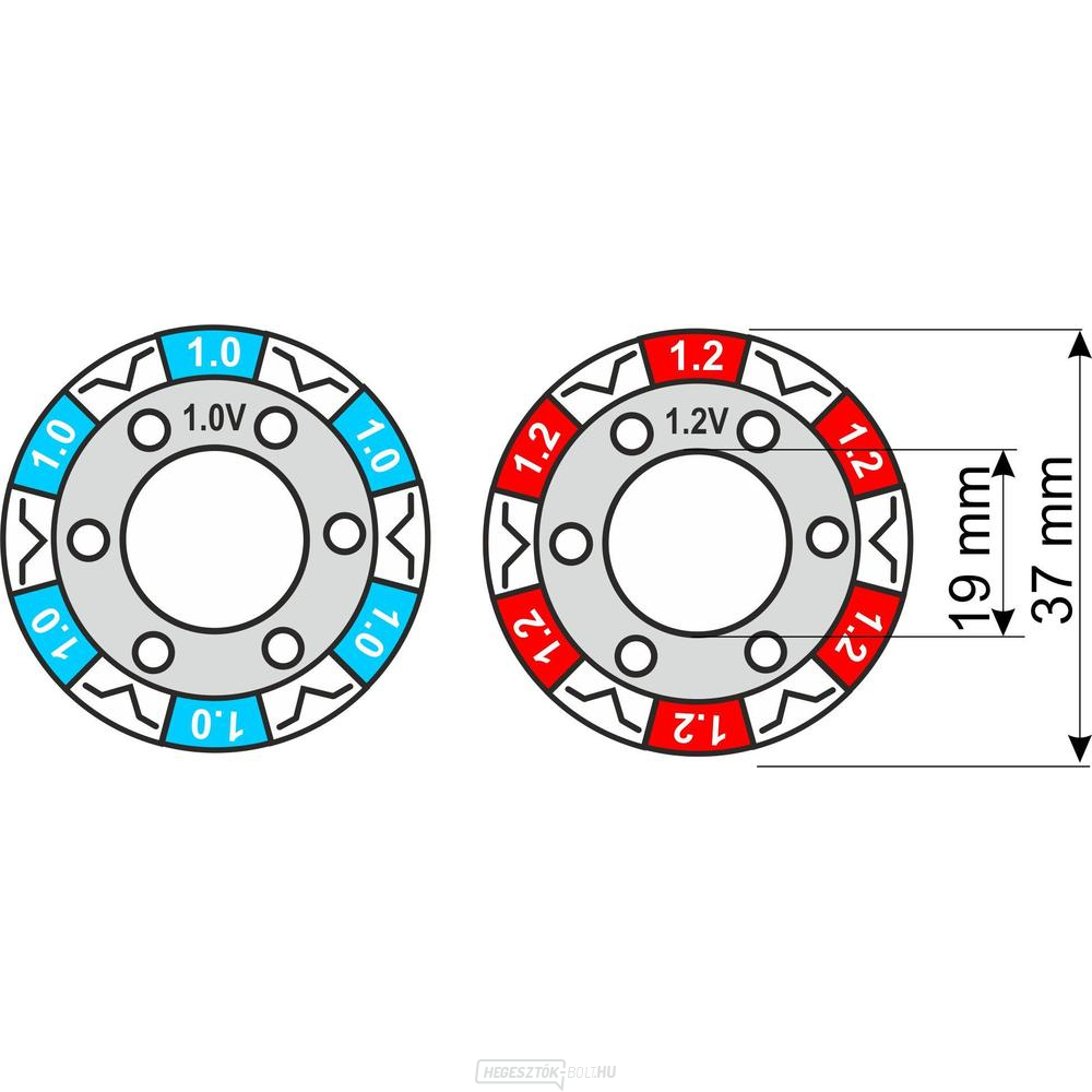 Csigakerék 1.0-1.2 19/37 - színes