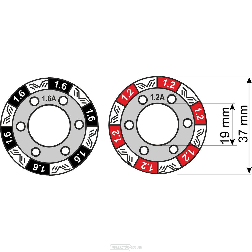 Csigakerék 1.2-1.6 19/37 TD - színes