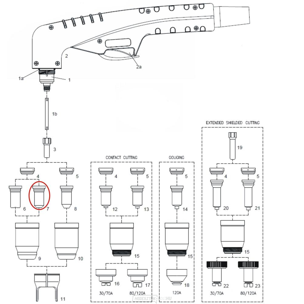 Fúvóka 1,1 50/60 A 100(10 darabos csomag)
