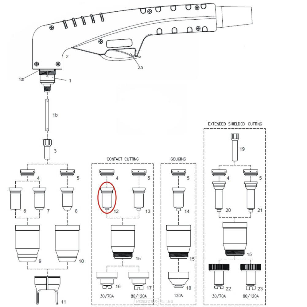 Fúvóka 1,2 60/70 A 100 érintkező (10 darabos csomag)