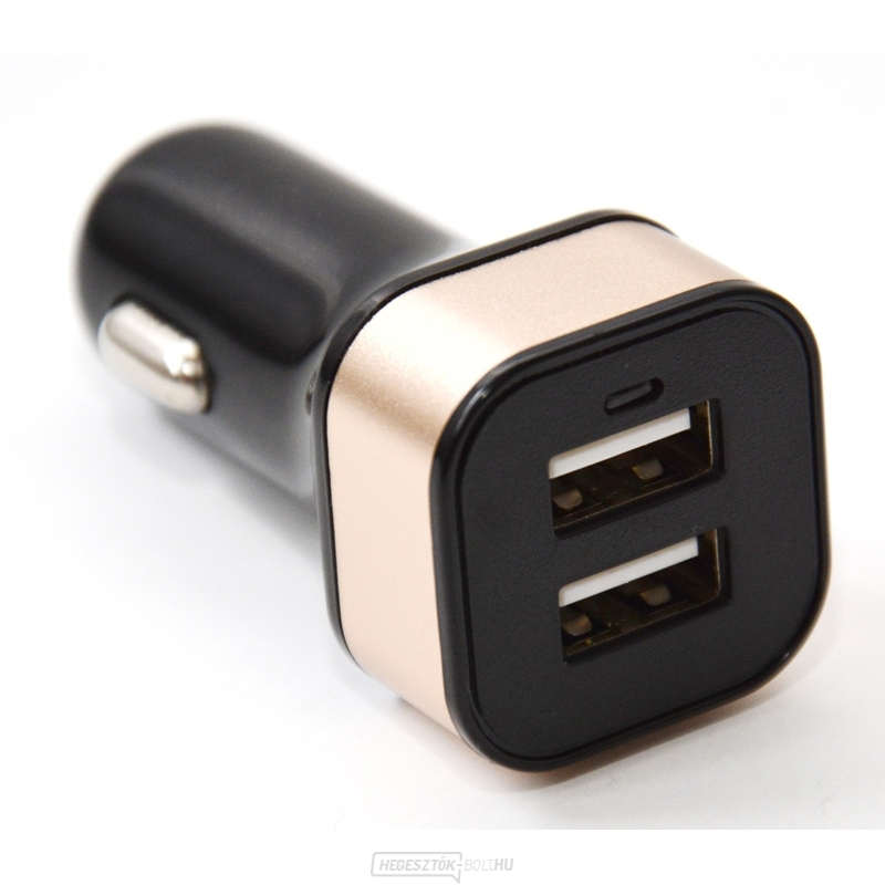 Autótöltő HC-C04 2×USB, fekete