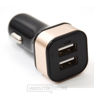 Autótöltő HC-C04 2×USB, fekete gallery main image