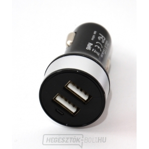 Autótöltő HC-C27 2×USB, fekete gallery main image