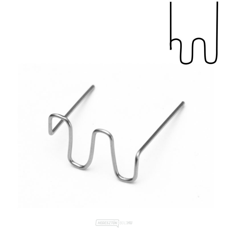PW6 - 100 db rozsdamentes acél W-alakú kapcsok, Ø 0,6 mm