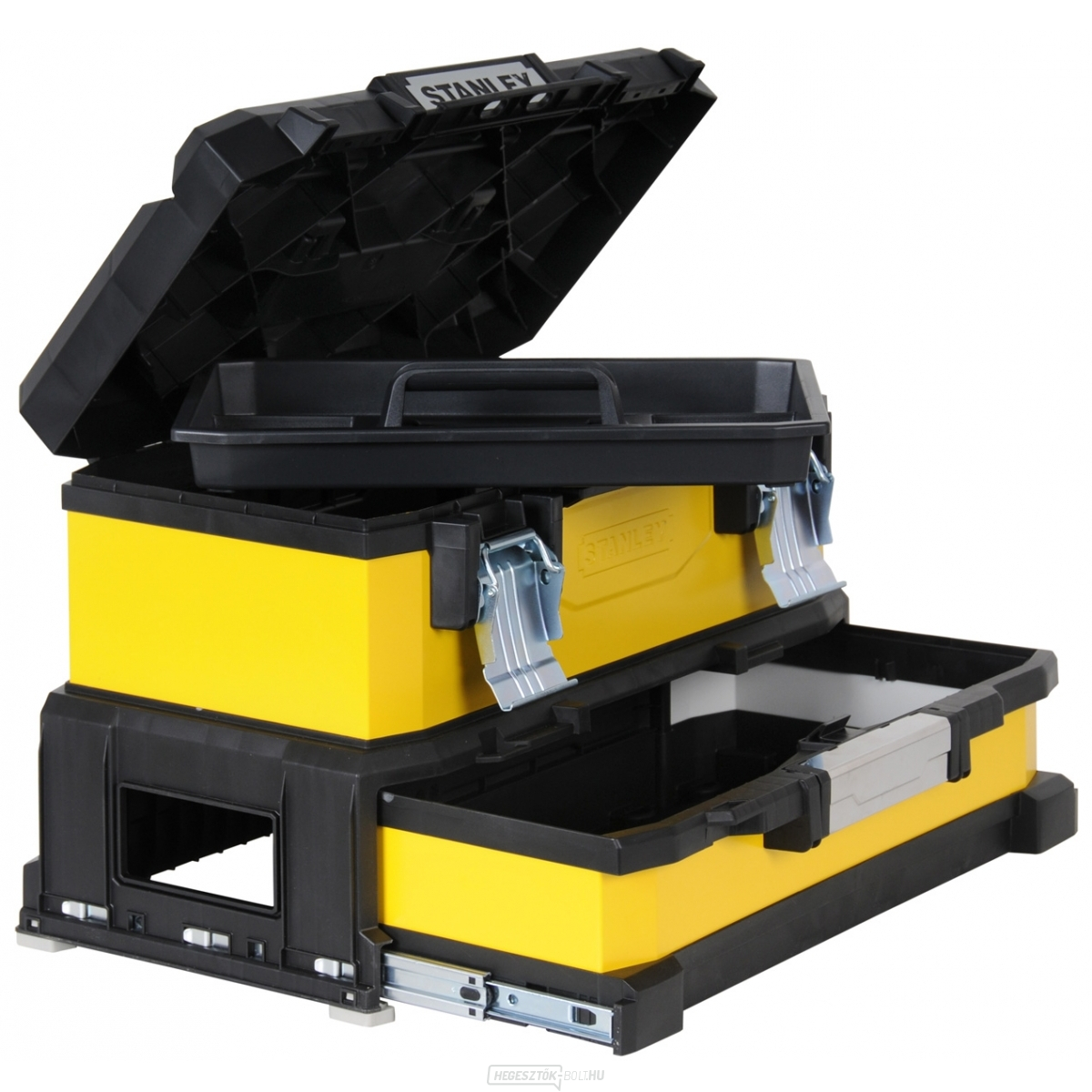 Fém szerszámosláda Stanley fiókkal