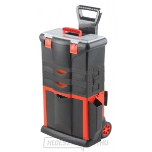 Műanyag mobil tok, 460x330x730mm, 2 fiókkal Műanyag mobil tok, 460x330x730mm, 2 fiókkal gallery main image