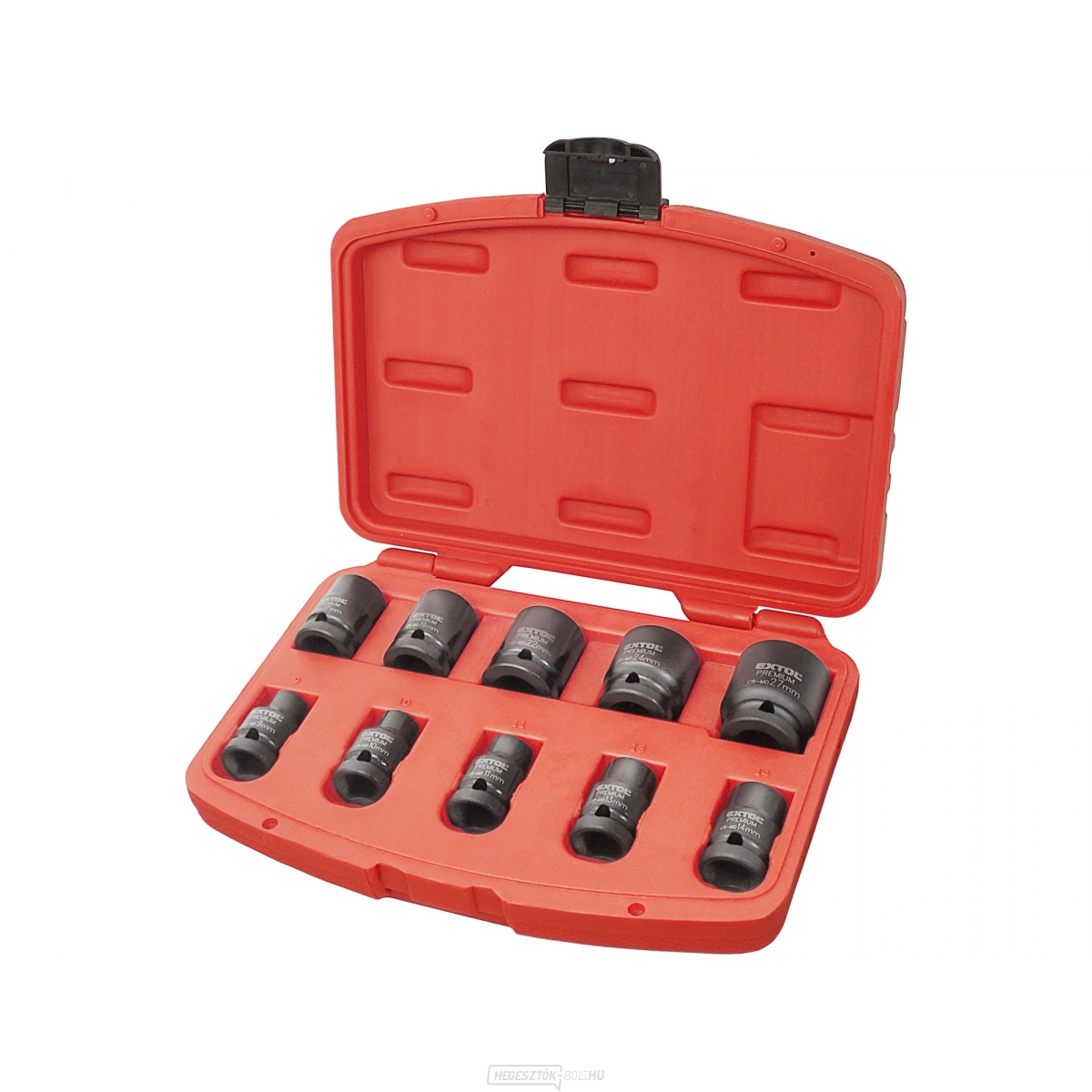 Ütvecsavaros dugókulcsok, 10 darabos készlet, 1/2", 9-27mm, CrMoV