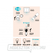 Távirányítós izzótartó, hosszabbító szett, max. 60W izzó, E27, hatótávolság 30m - 2 db Előnézet 