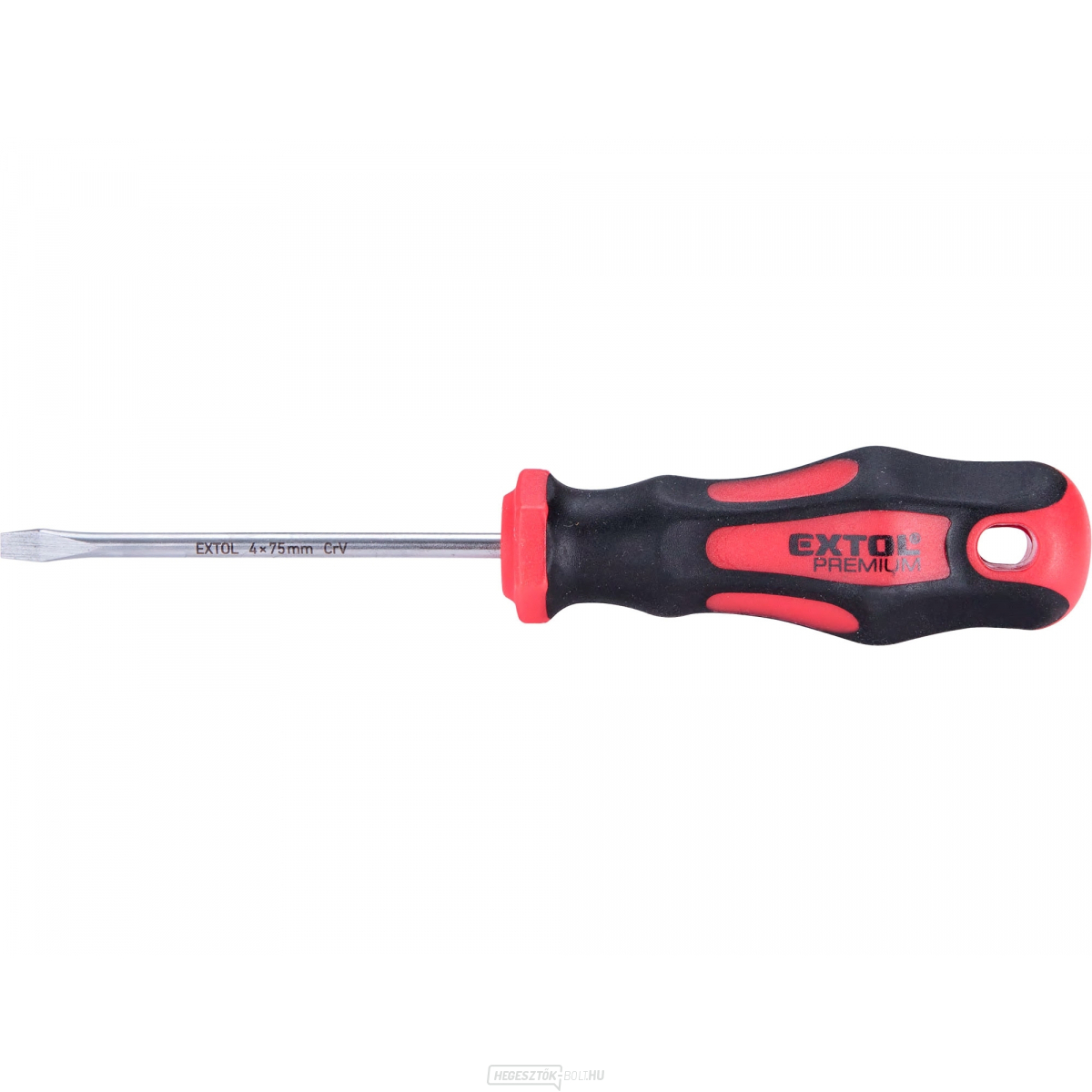 Lapos fejű csavarhúzó, (-) 4x75mm, CrV Lapos fejű csavarhúzó, (-) 4x75mm, CrV gallery main image