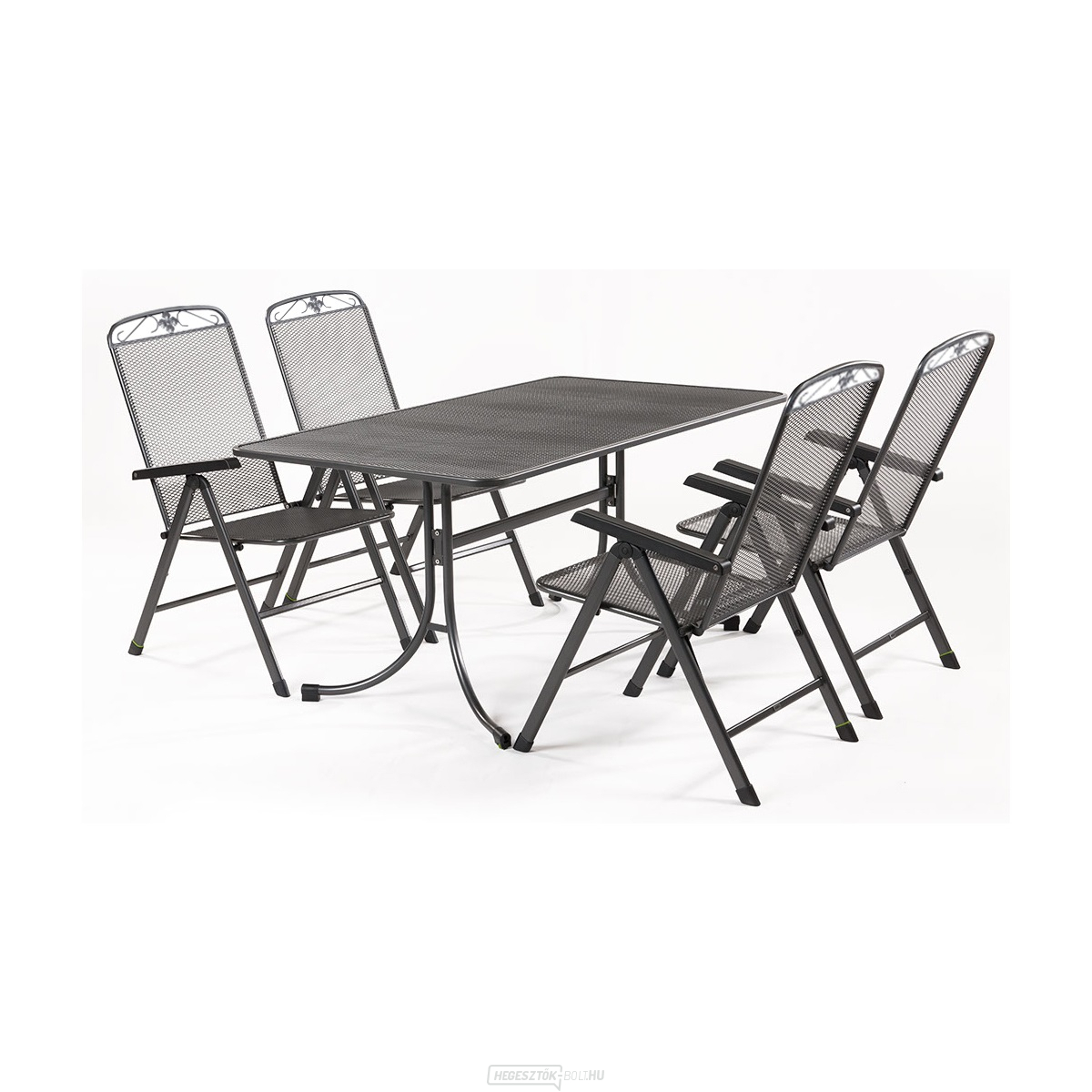 MWH Basanis 4 db taho fémből készült bútorkészlet (4x Savoy fotel, 1x Universal 160 asztal)