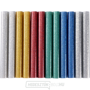 Olvasztható pálcikák, színkeverék csillámmal, ∅ 11x100mm - 12db Olvasztható pálcikák, színkeverék csillámmal, ∅ 11x100mm - 12db gallery main image