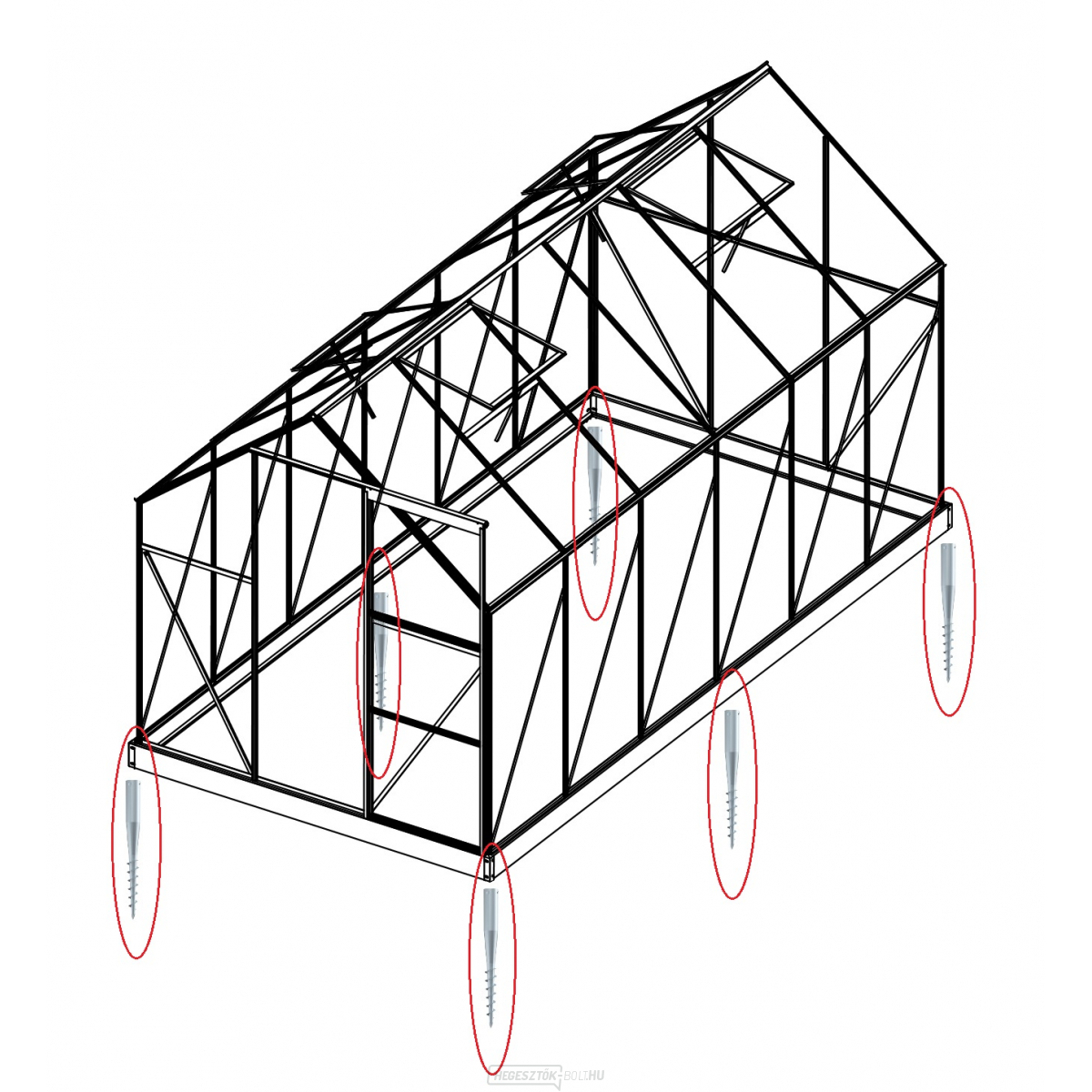 6 db földelőcsavar készlet (6x8, 6x10, 6x12, 4400 - 7500 modellek)