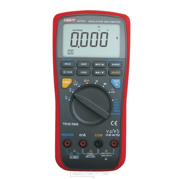 UNI-T UT533 multiméter integrált szigetelésvizsgálóval