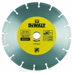 DT3731 Szinterezett karbidból készült gyémánttárcsa 230x22,2 mm beton és tégla száraz vágásához DeWALT DT3731 Szinterezett karbidból készült gyémánttárcsa 230x22,2 mm beton és tégla száraz vágásához DeWALT gallery main image