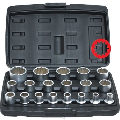 Genborx JBTK 1219 19 darabos 1/2" dugókulcs készlet