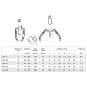 Két- vagy háromkaros hidraulikus lehúzógép HHL-20 Előnézet 