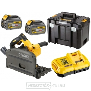 Akkus merülő körfűrész vezetősín talppal 54V, 2x 6.0Ah, tok TSTAK DEWALT DCS520T2 FLEXVOLT