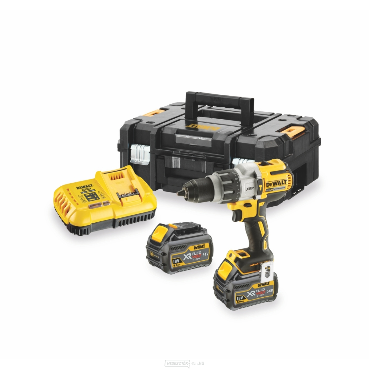 DCD996T2 Akkumulátoros háromsebességes ütvefúró 18V, 2x 6,0Ah DeWALT FLEXVOLT tokkal