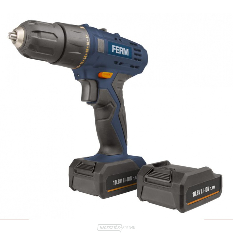 Akkus fúrócsavarozó Ferm 12V, Li-ion, 1,5Ah, Kompakt, 2 akkumulátor CDM1119