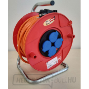 BAT 33m hosszabbító kábel PVC dobon 4x 230V 16A, 3G1,5 IP 44 narancssárga, Bremaxx építési kábel gallery main image