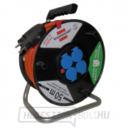 Hosszabbító kábel BAT 50m PVC dobon 4x 230V 16A, 3G1,5 IP 44 narancssárga, Bremaxx építőipari kábel gallery main image