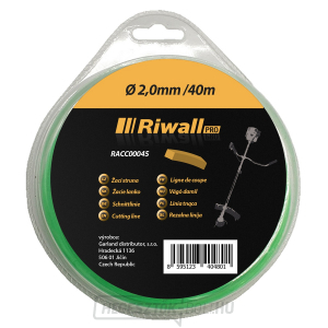 Vágószál átmérője 2mm, hossza 40m, négyszögletes szelvény Riwall PRO Vágószál átmérője 2mm, hossza 40m, négyszögletes szelvény Riwall PRO