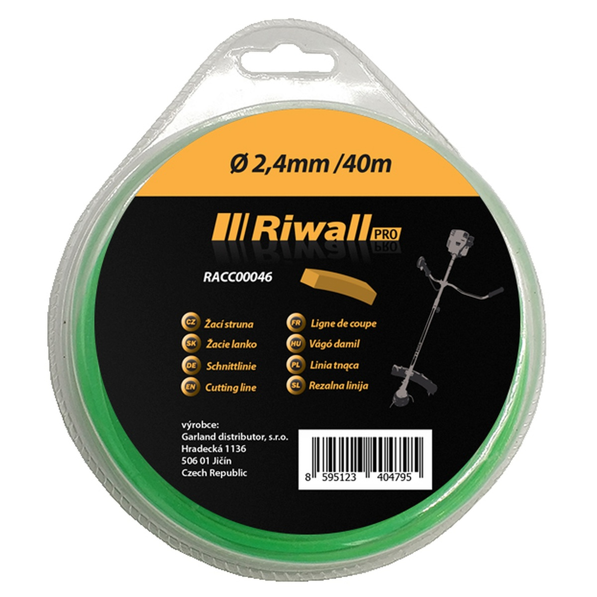 Riwall PRO vágószál átmérője 2,4mm, hossza 40m, négyzet alakú szelvény