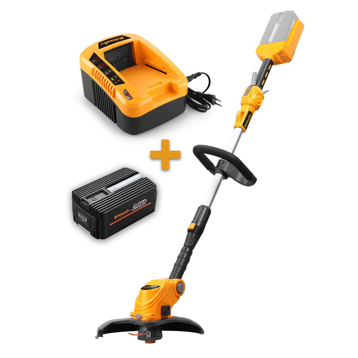 Riwall PRO RALT 3040 szett trimmer akkumulátoros motorral 40 V 2Ah akkumulátor töltővel
