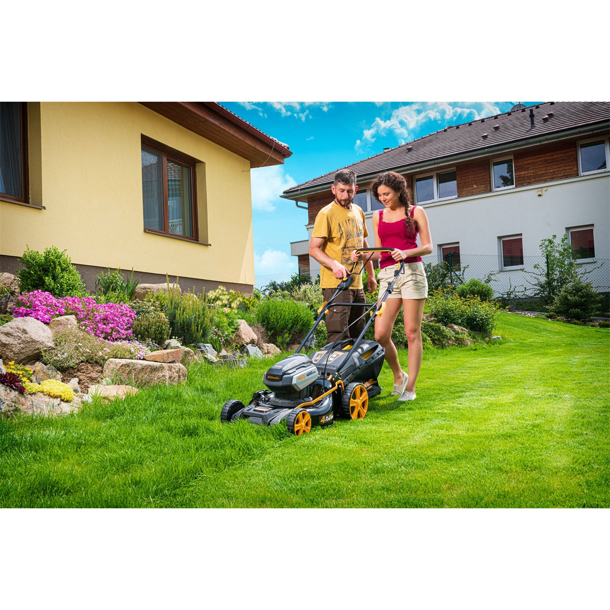 Riwall PRO RALM 4640SPi akkumulátoros 40 V-os fűnyíró 4 az 1-ben hajtással és kefe nélküli motorral Előnézet 